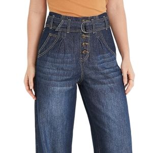 Wide leg m jeans Maurices High Rise Denim 12 Tall 34x34 New with Tags